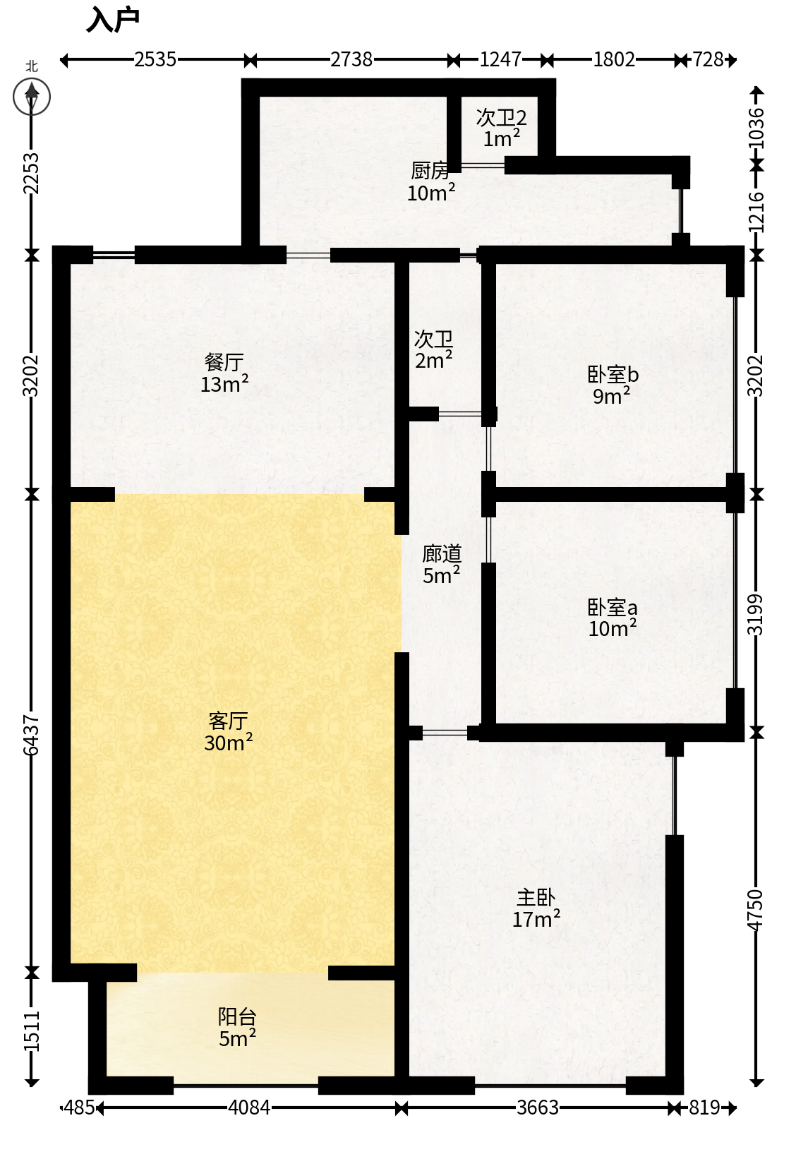 桥头家苑一期  3室2厅2卫   69.80万户型图