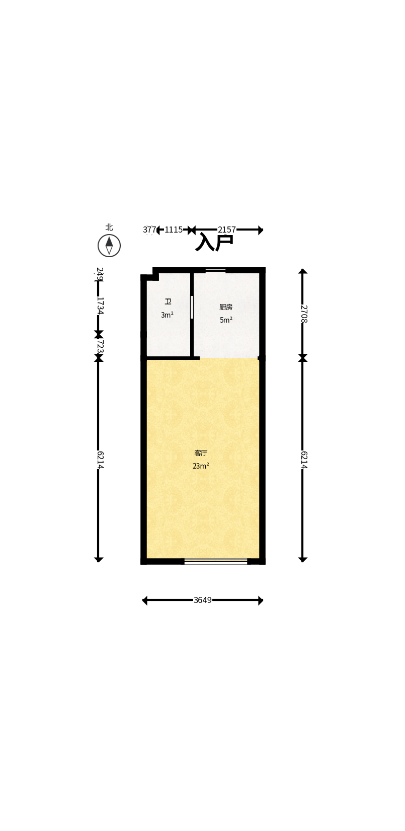万科魅力之城  1室1厅1卫    23.98万户型图
