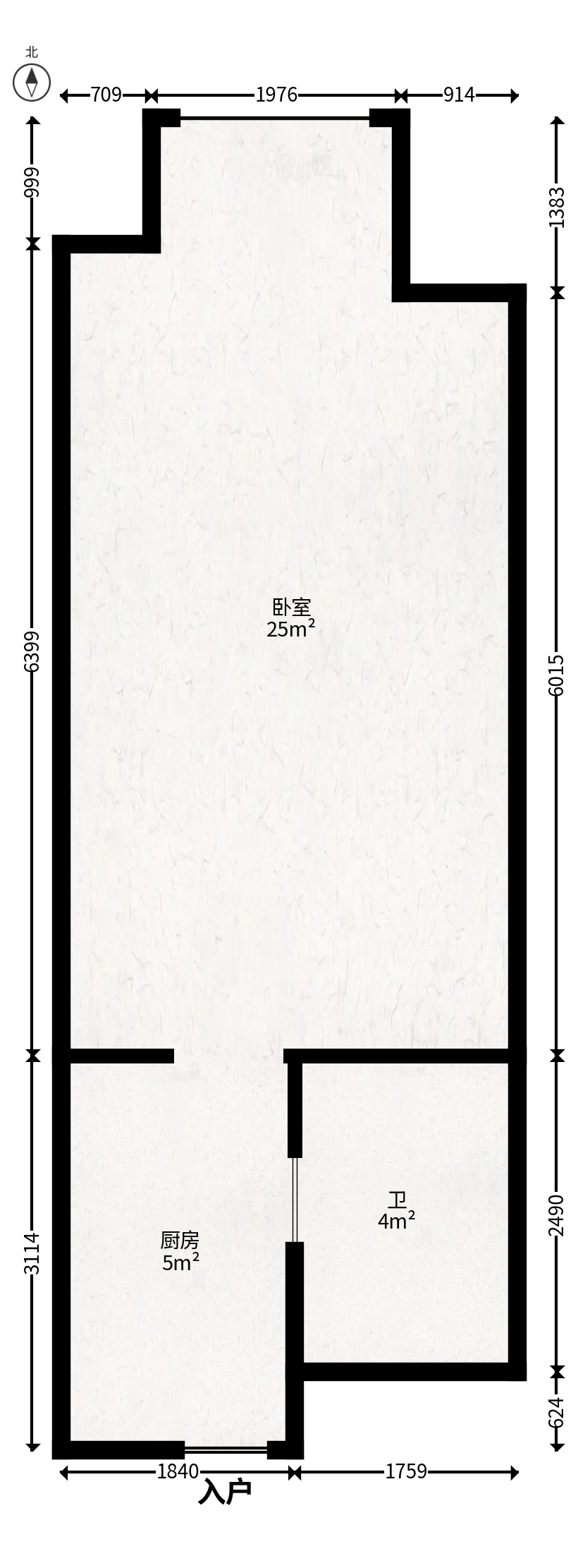 华润置地中心  1室1厅1卫   80.00万户型图