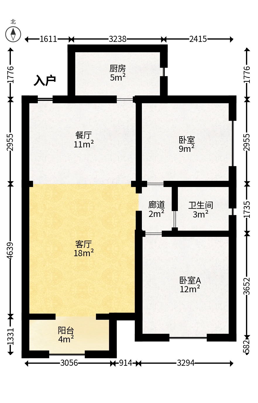 花溪欣苑  2室1厅1卫   48.00万户型图