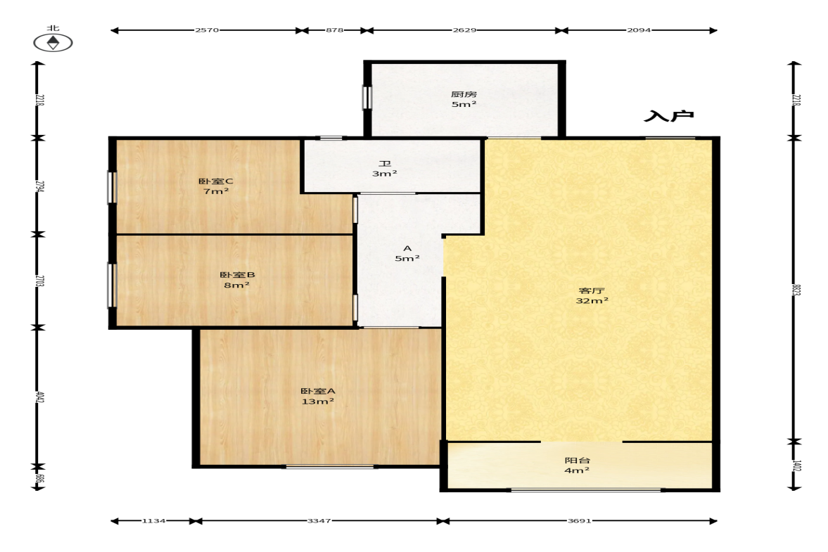 佳兆业云顶梅溪湖（佳兆业梅溪荟）  3室2厅1卫    89.0万户型图