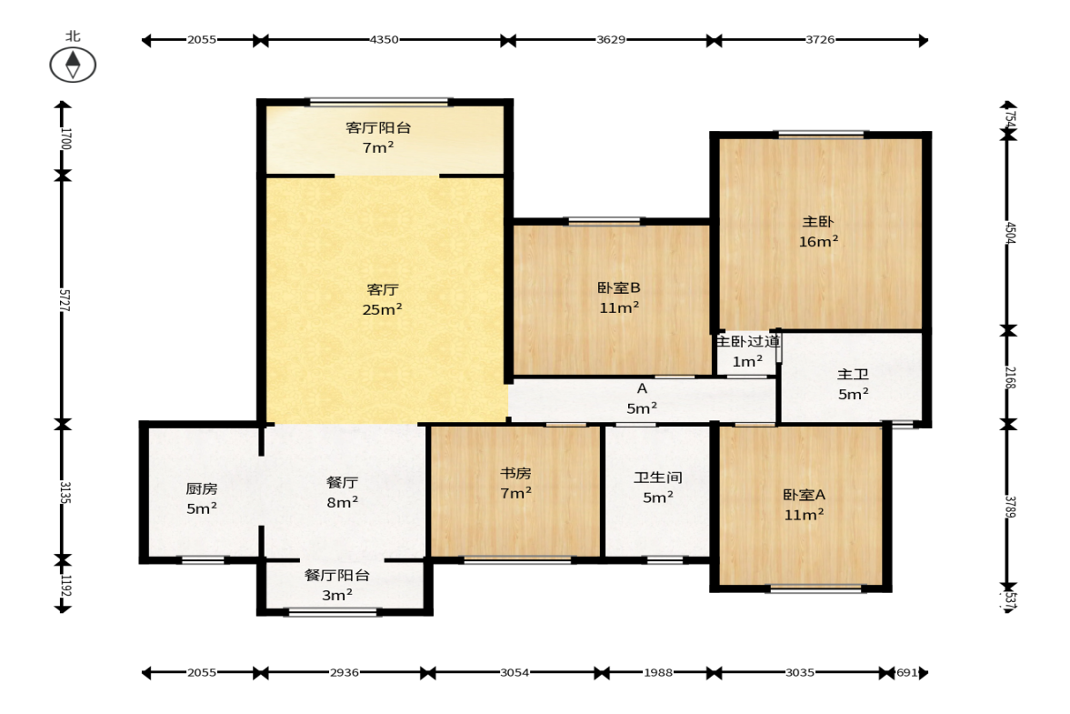 阳光丽城二期  4室2厅2卫   258.00万户型图