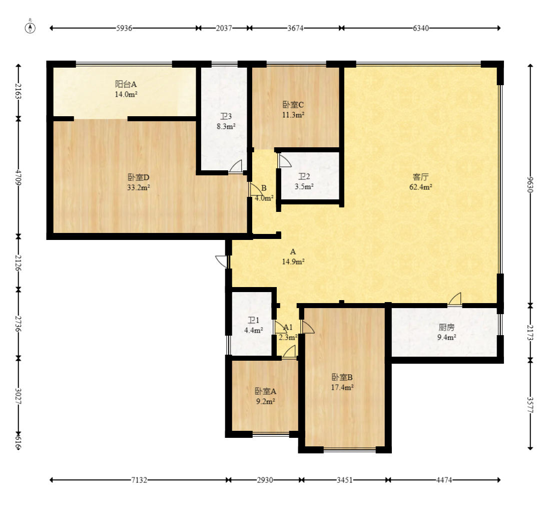 建发玖洲观澜  5室2厅2卫   266.00万户型图