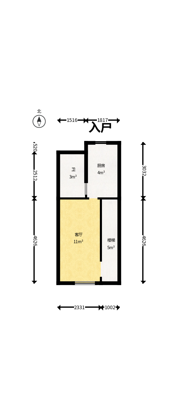碧桂园翘楚棠  1室0厅0卫   23.00万户型图