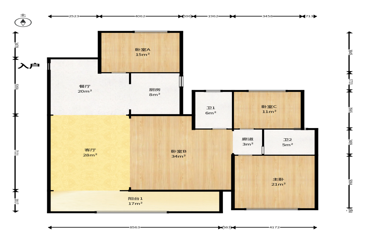 建投象山国际  4室2厅2卫    189.99万户型图