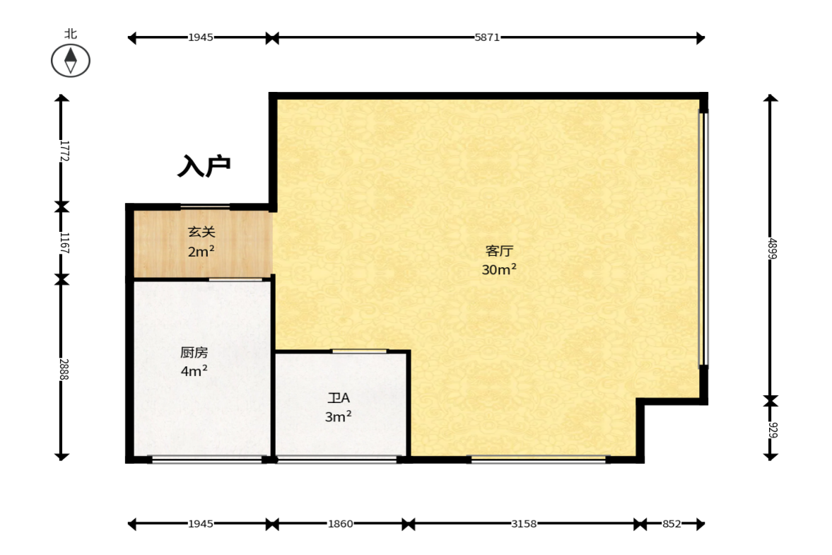 卓越中寰  1室1厅1卫   75.00万户型图