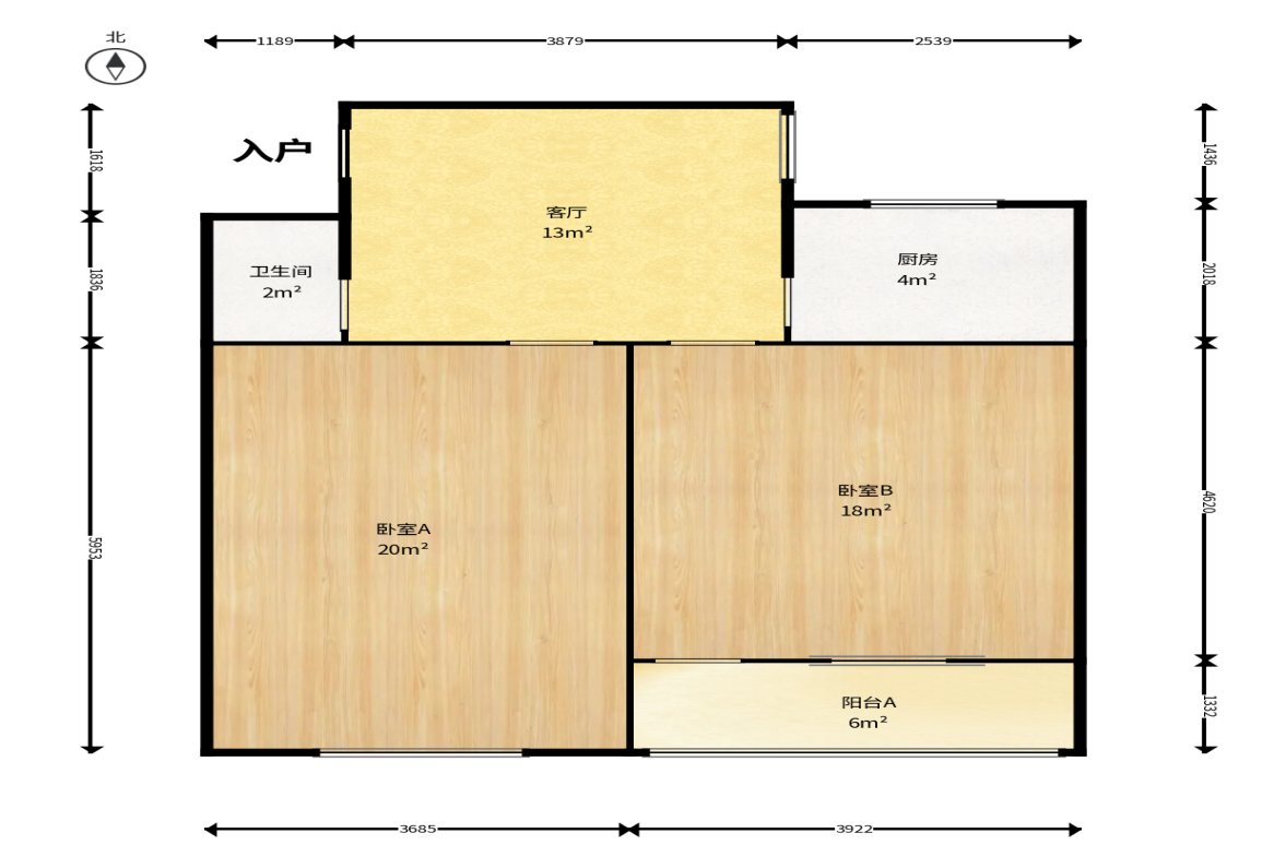 东瓜山一村  2室1厅1卫   40.00万户型图