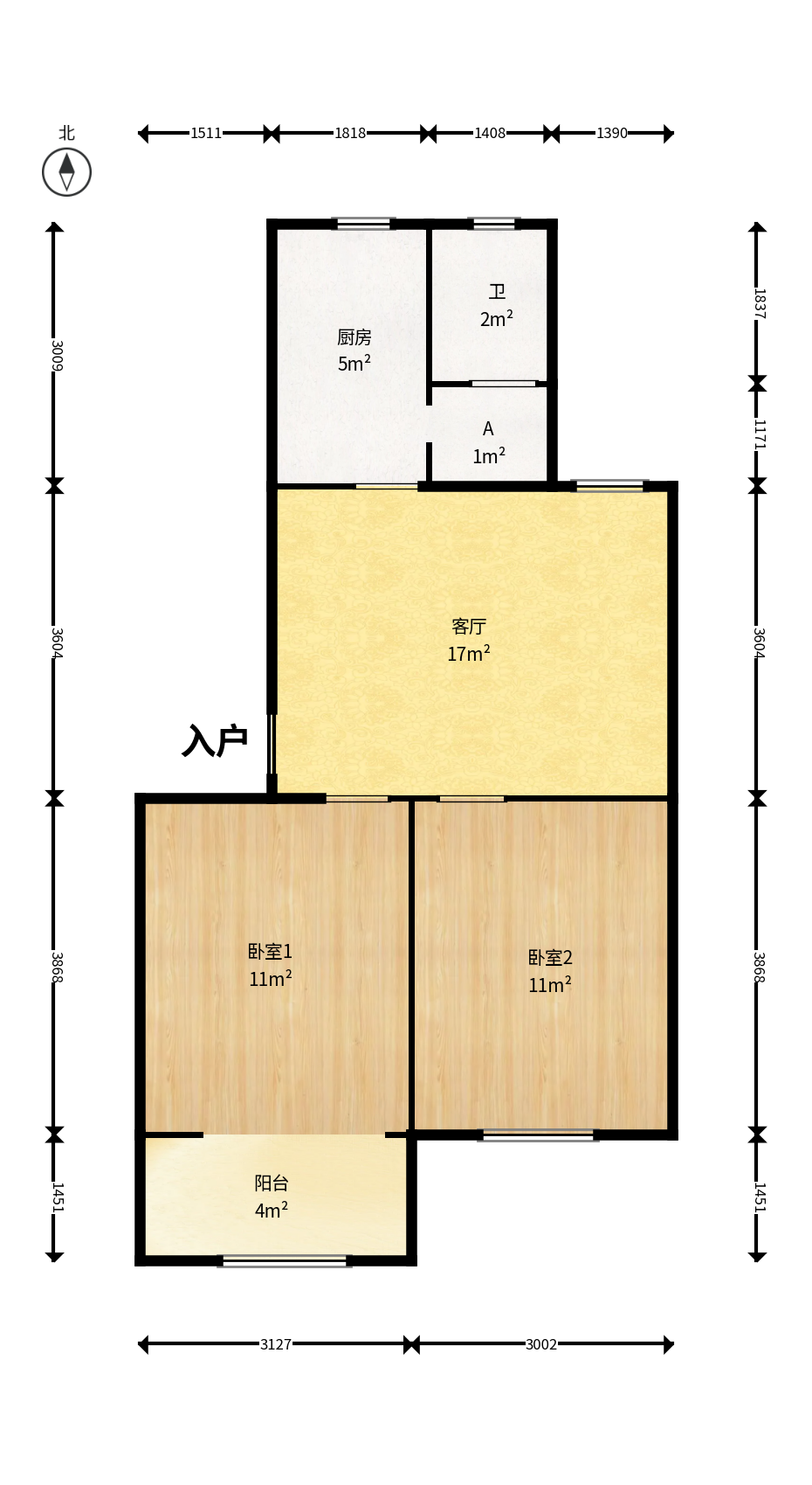 长坡社区  2室1厅1卫   46.80万户型图