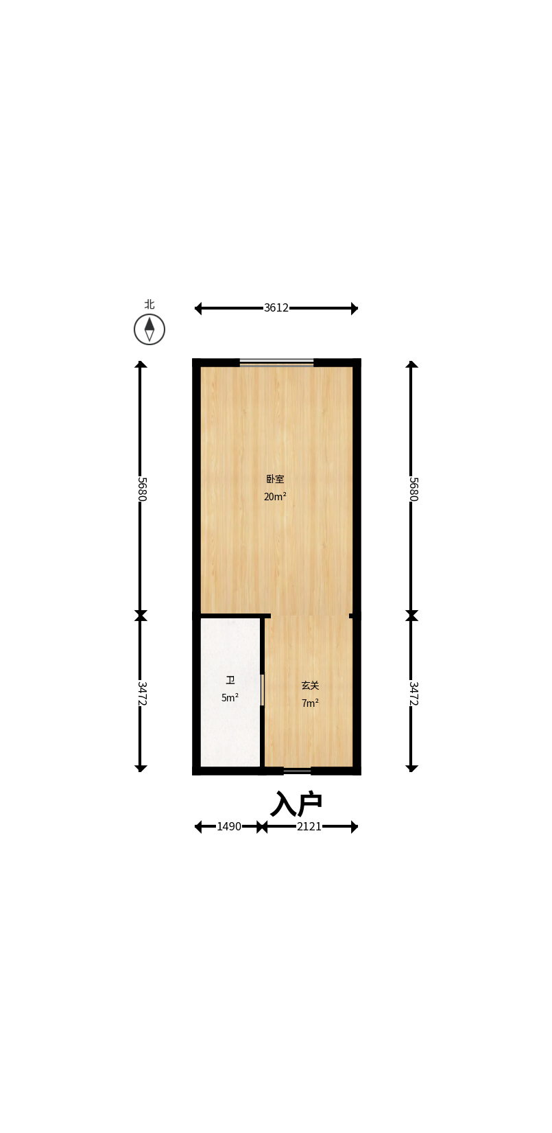 建发养云  1室1厅1卫   45.00万户型图