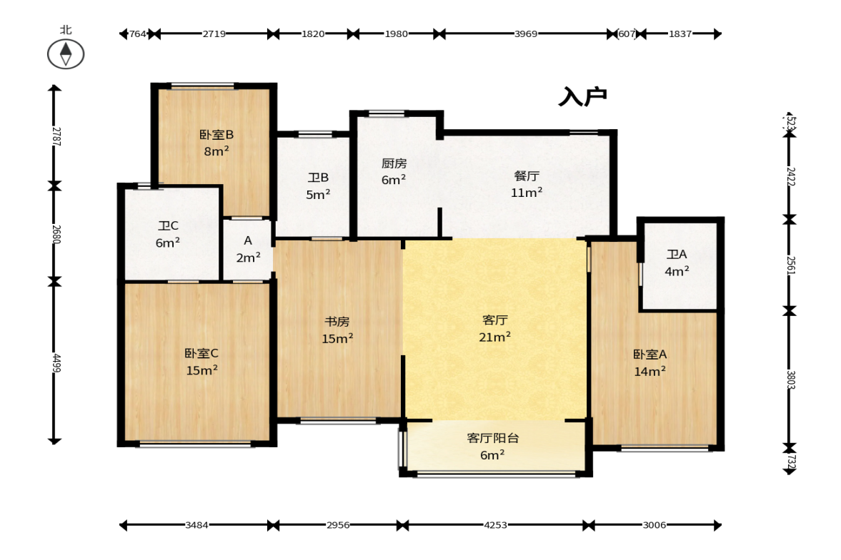 正荣滨江紫阙台  4室2厅2卫    235.0万户型图
