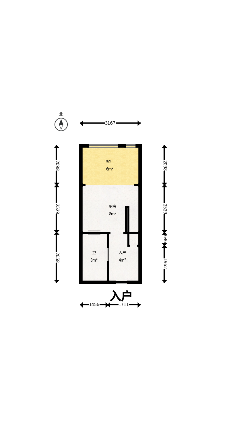 碧桂园翘楚棠 1室1厅1卫 22.8万 碧桂园翘楚棠 1室1厅1卫 22.8万户型图
