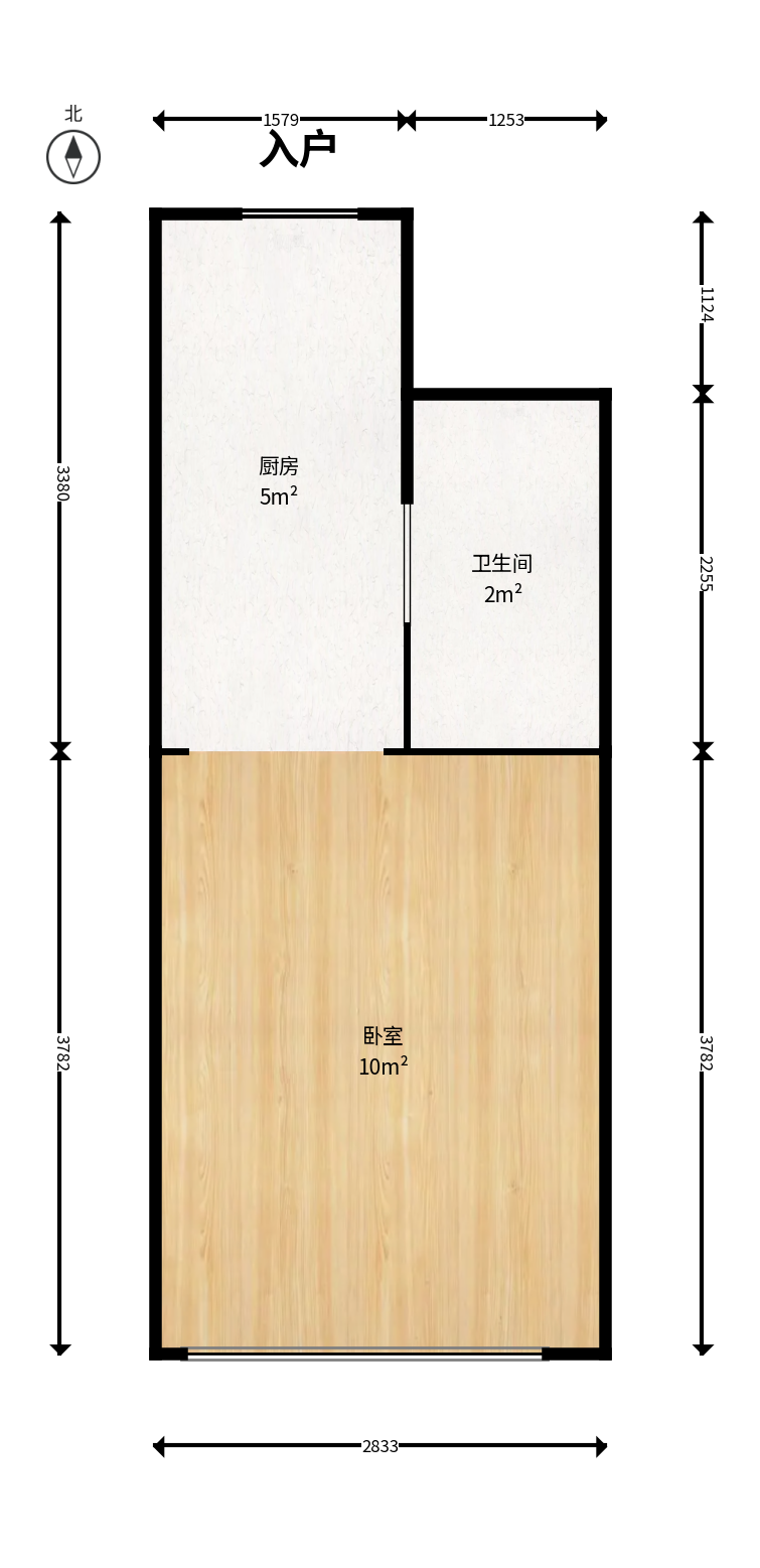 福天藏郡院子  1室1厅1卫    18.0万户型图