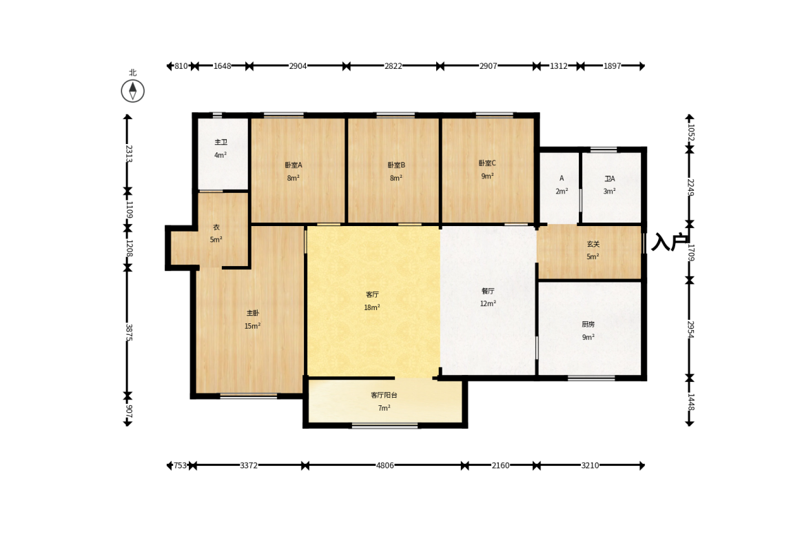 万科里金域国际  4室2厅2卫    246.0万户型图