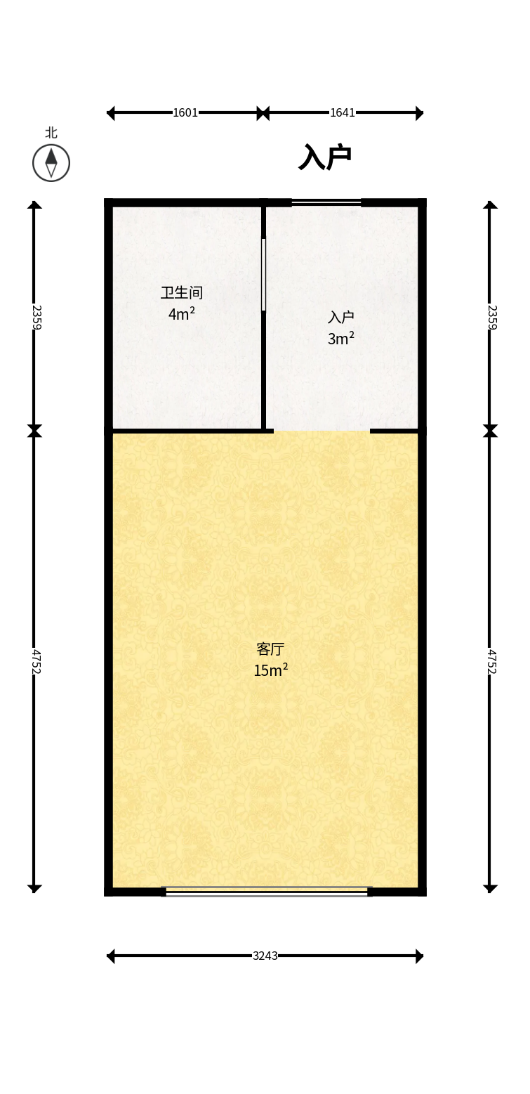 佐佑大厦  1室1厅1卫   12.80万户型图