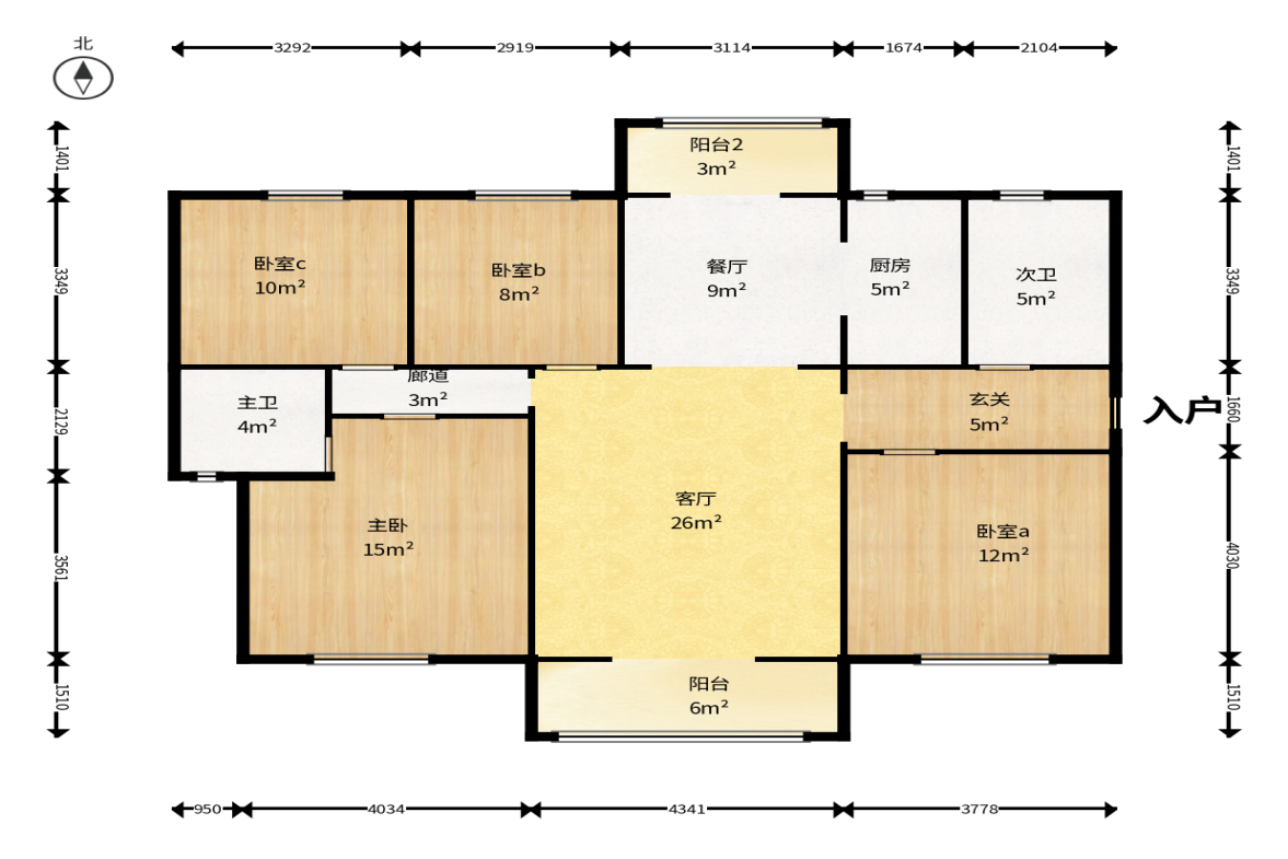 中国铁建梅溪青秀三期  4室2厅5卫   208.00万户型图