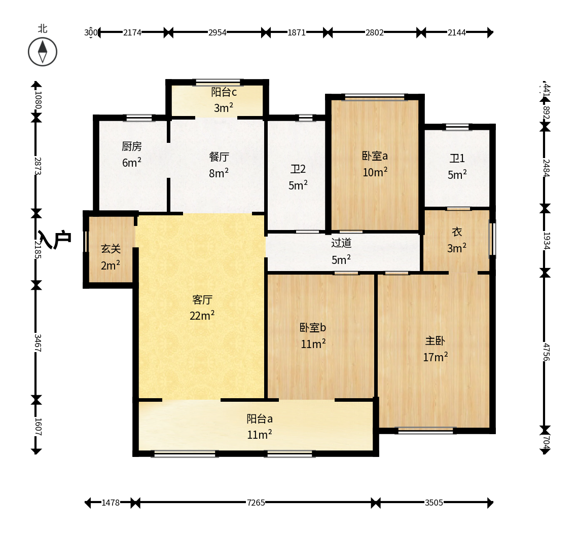 新城国际花都 3室2厅2卫 92.0万 新城国际花都 3室2厅2卫 92.0万户型图