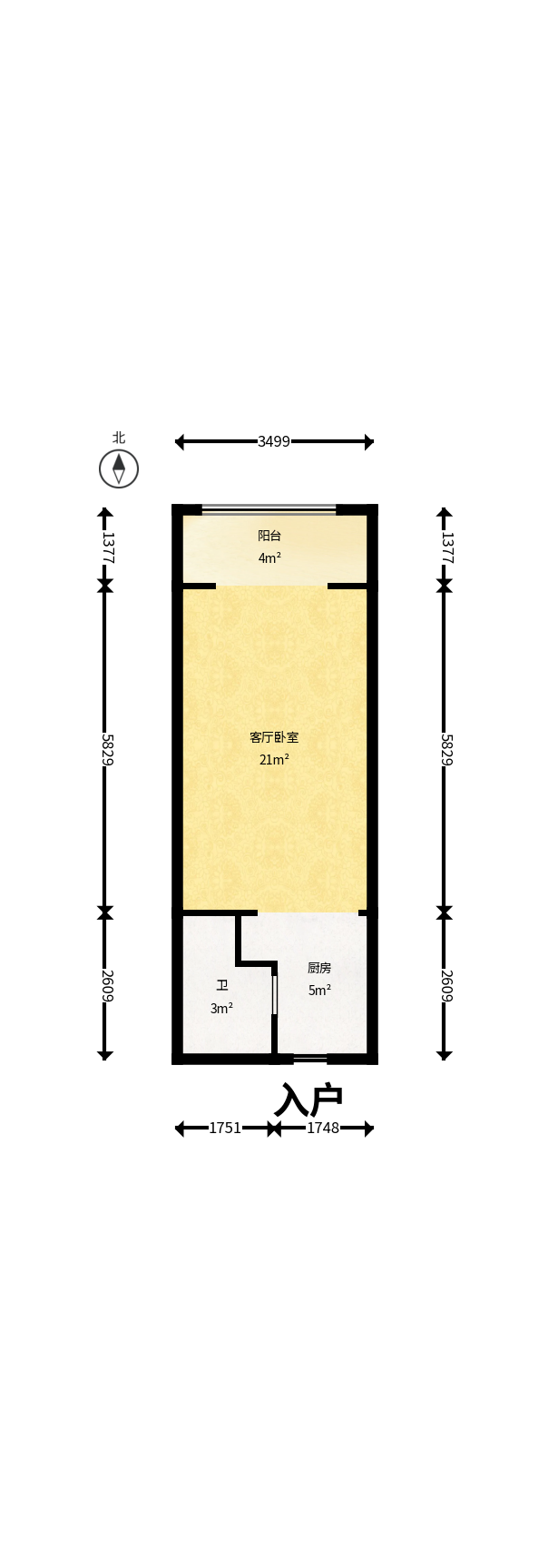 梅溪国际公寓（步步高新天地）  1室1厅1卫   28.00万户型图