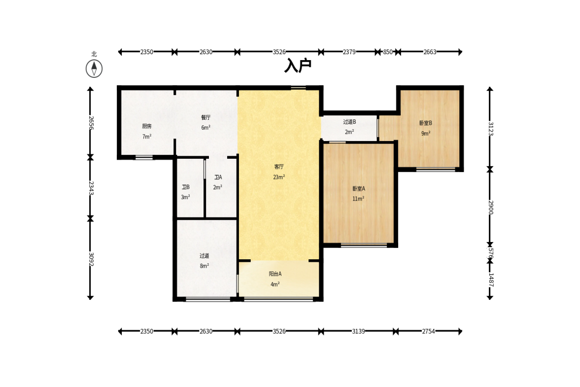 中建嘉和城  3室2厅1卫    87.0万户型图
