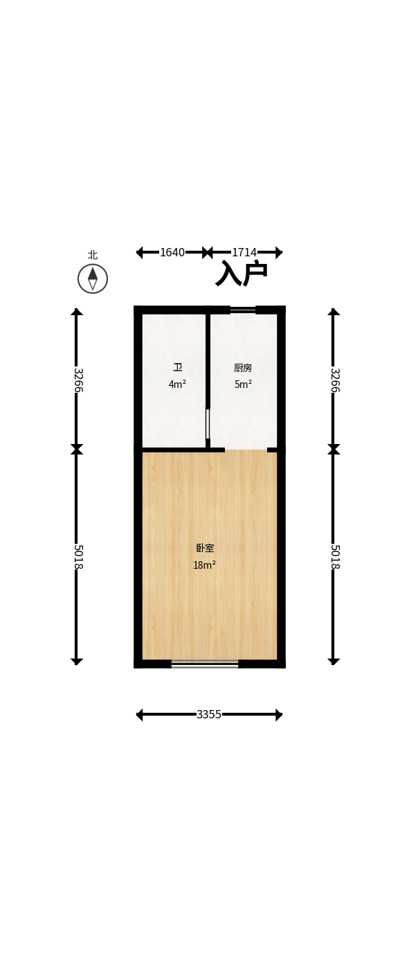 龙湖湘江星座（祺鑫星座公寓）  1室1厅1卫   18.80万户型图