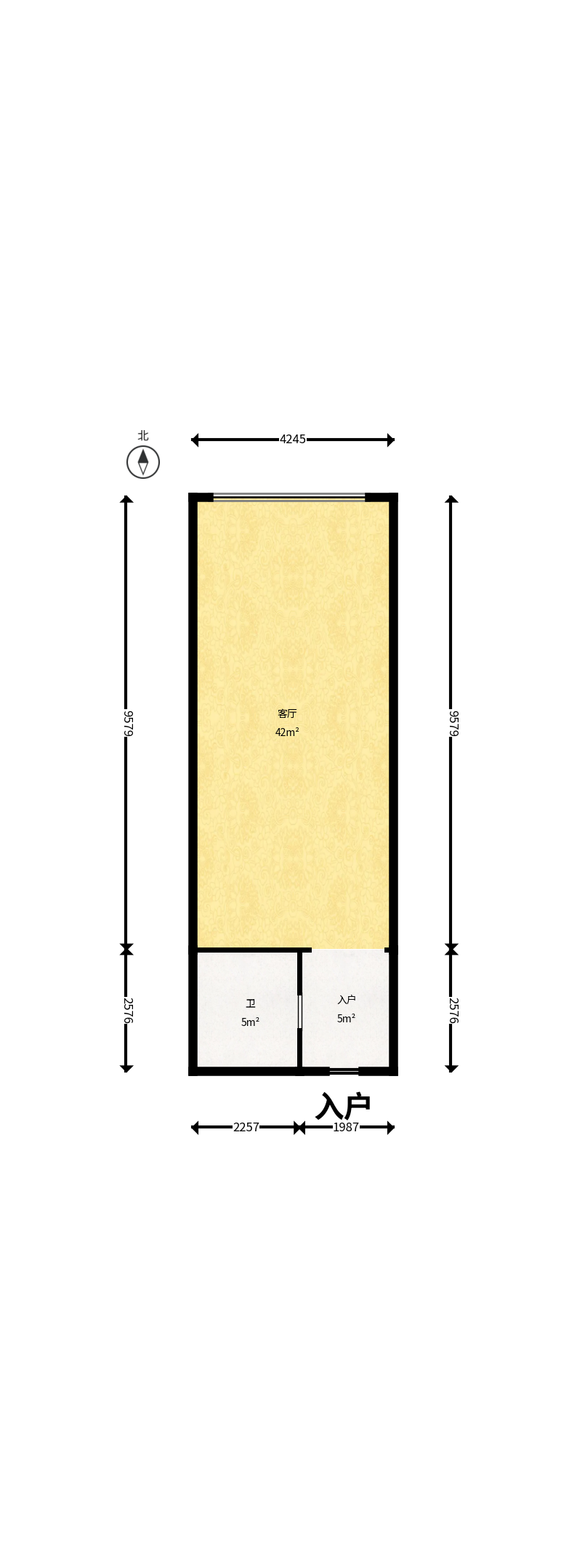金科时代中心  1室1厅1卫    19.9万户型图