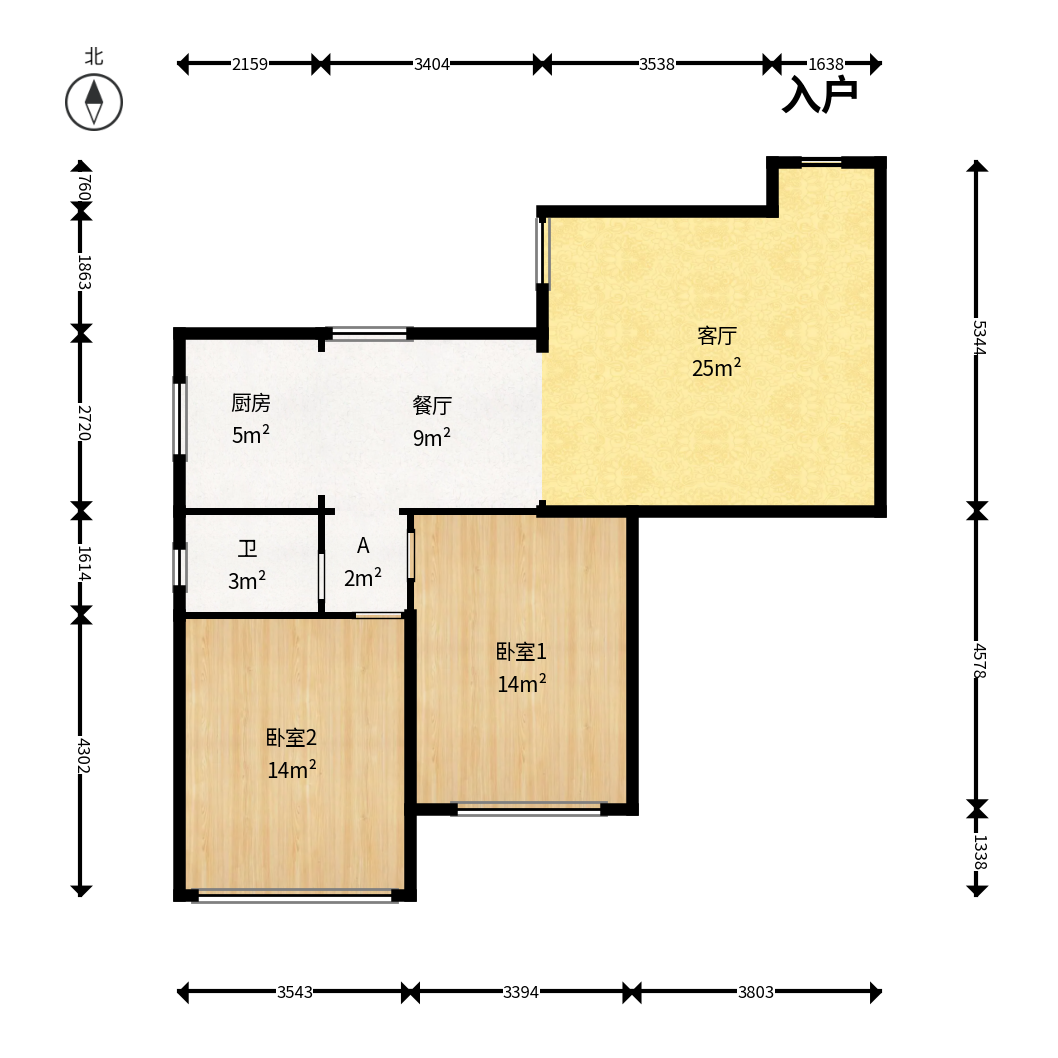 标准件厂宿舍（长沙标准件总厂宿舍）  2室1厅1卫   46.50万户型图