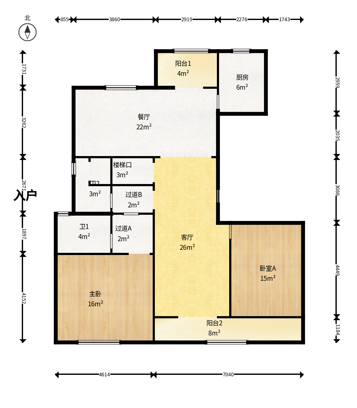 山语城一期  4室2厅3卫    240.0万户型图
