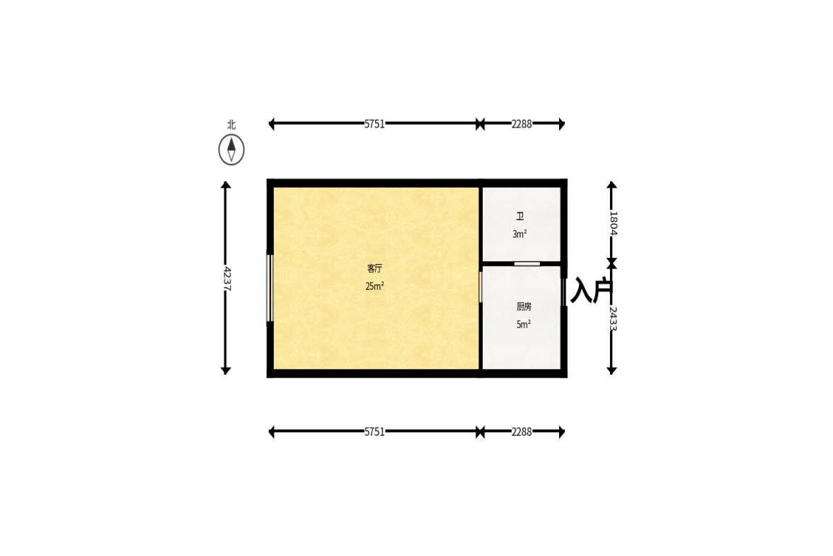 金科时代中心  1室1厅1卫    21.0万户型图