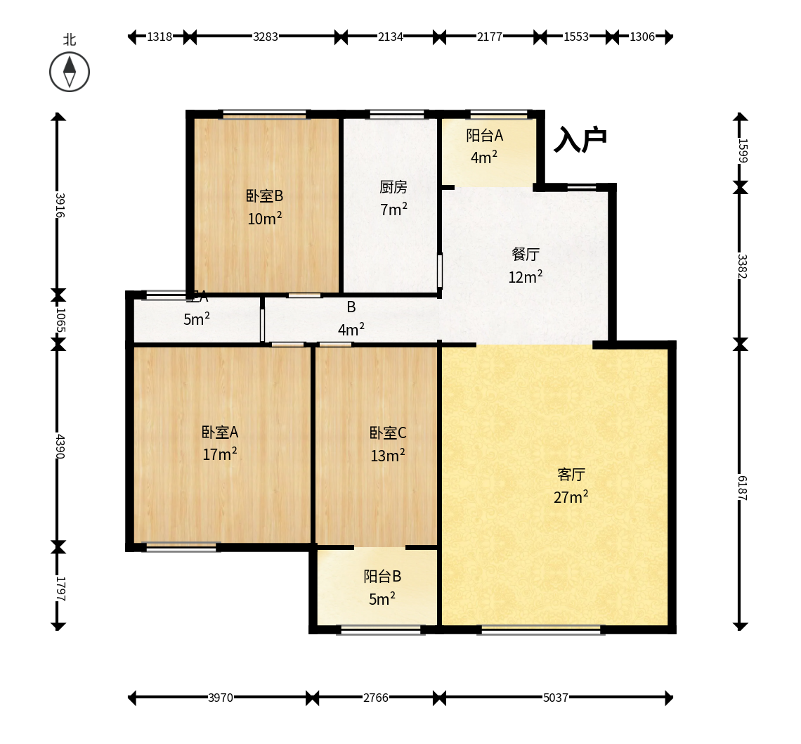 天赐良园  3室2厅1卫    82.0万户型图