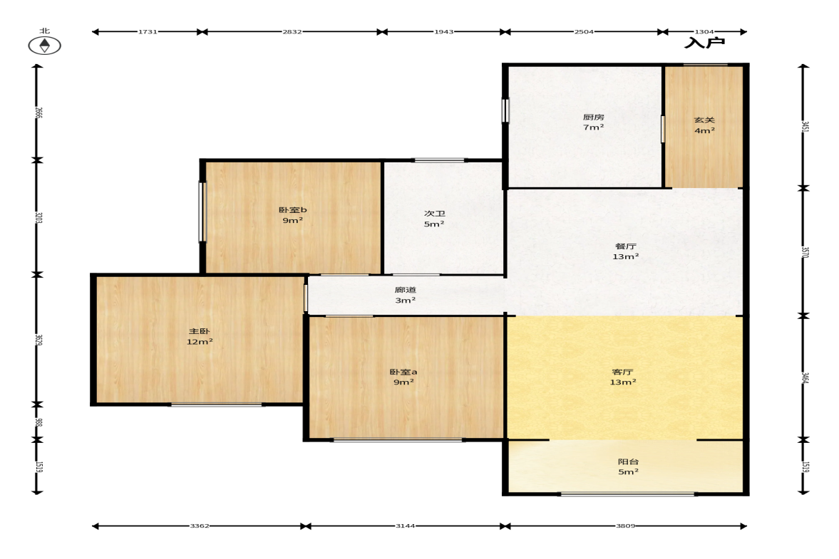 长沙溪山悦  3室2厅1卫    120.0万户型图