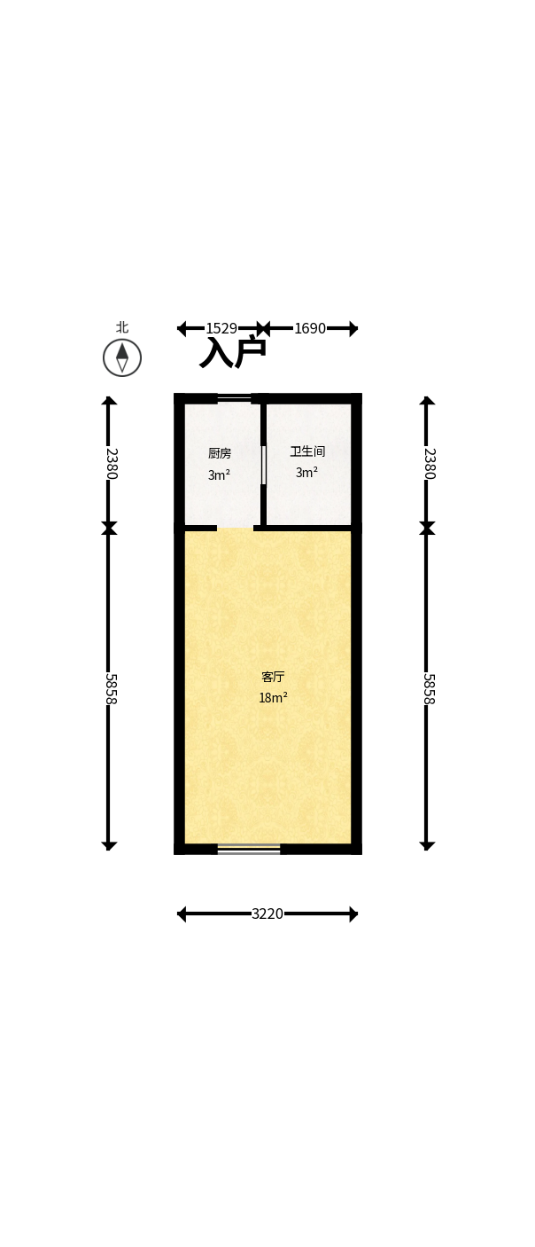 鑫远紫樾香山二期  1室0厅0卫   55.00万户型图