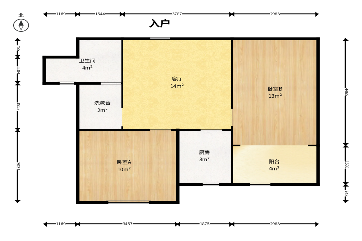 中信文化广场（中信新城二期）  1室1厅1卫   40.00万户型图