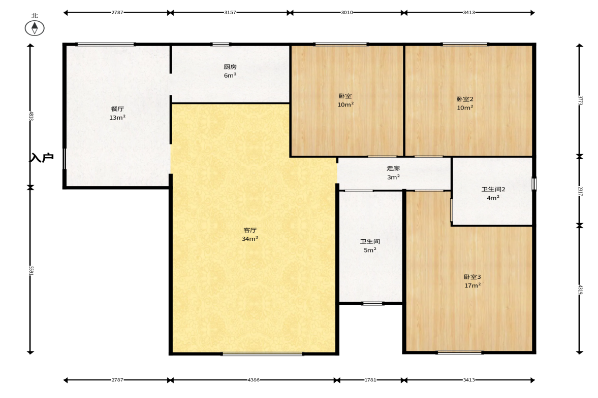 紫御江山  4室2厅2卫    97.8万户型图