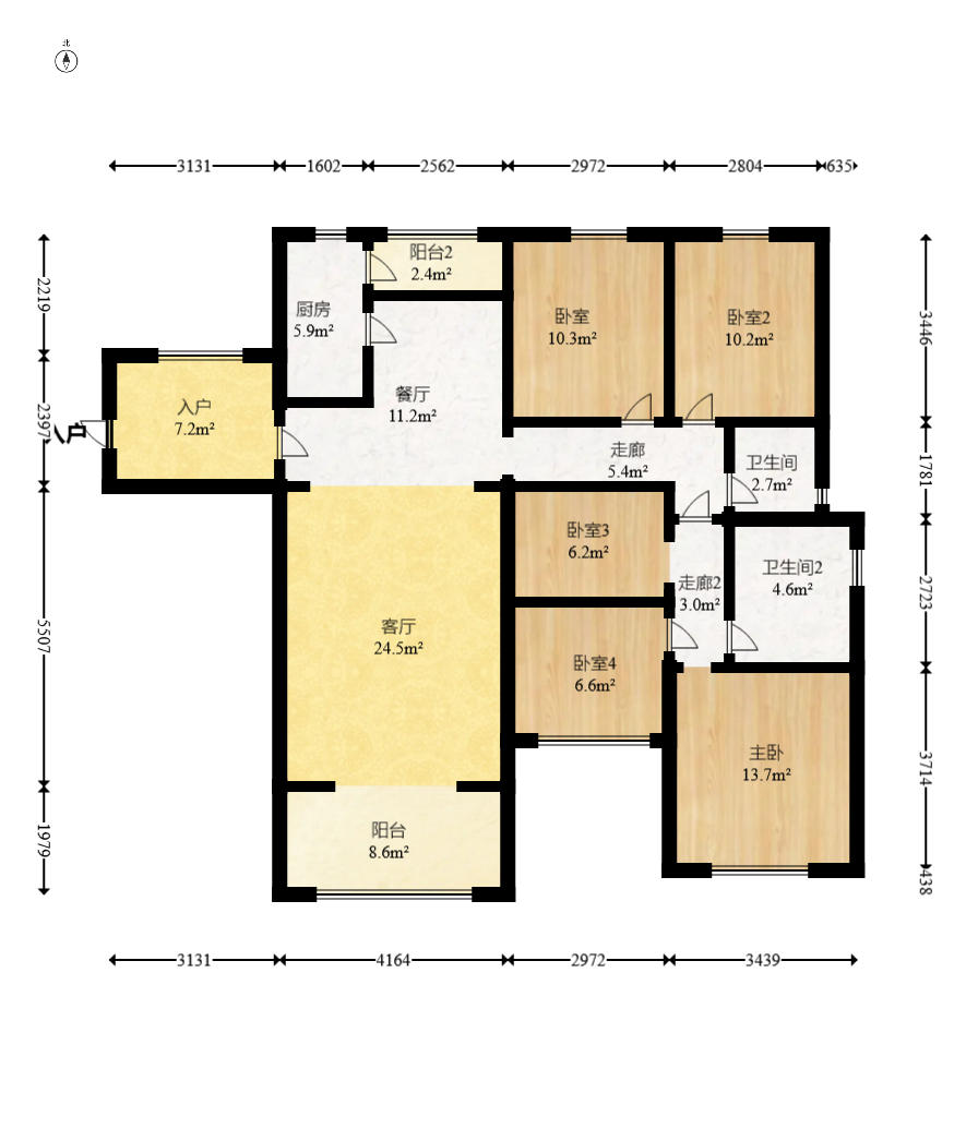 康桥长郡 4室2厅2卫 96.0万 康桥长郡 4室2厅2卫 96.0万户型图