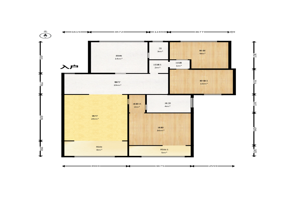 燕山街社区  3室2厅2卫    88.0万户型图