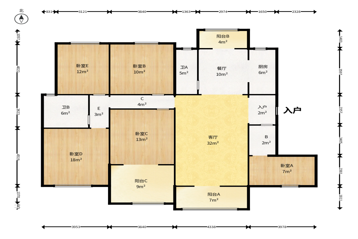和顺苑(省公安厅单位房)  1室2厅2卫    156.0万户型图