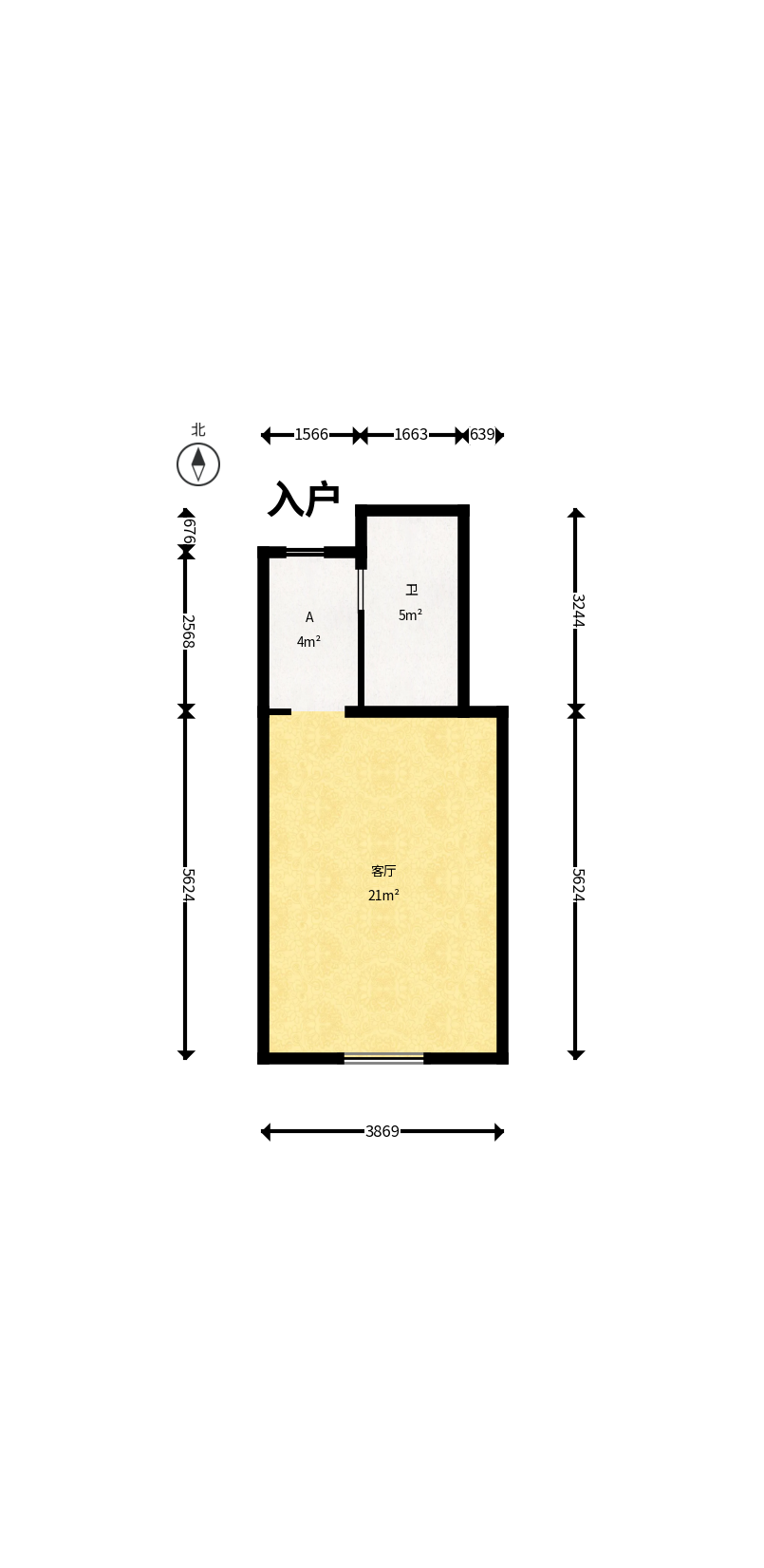 玛依拉山庄  1室1厅1卫    27.0万户型图