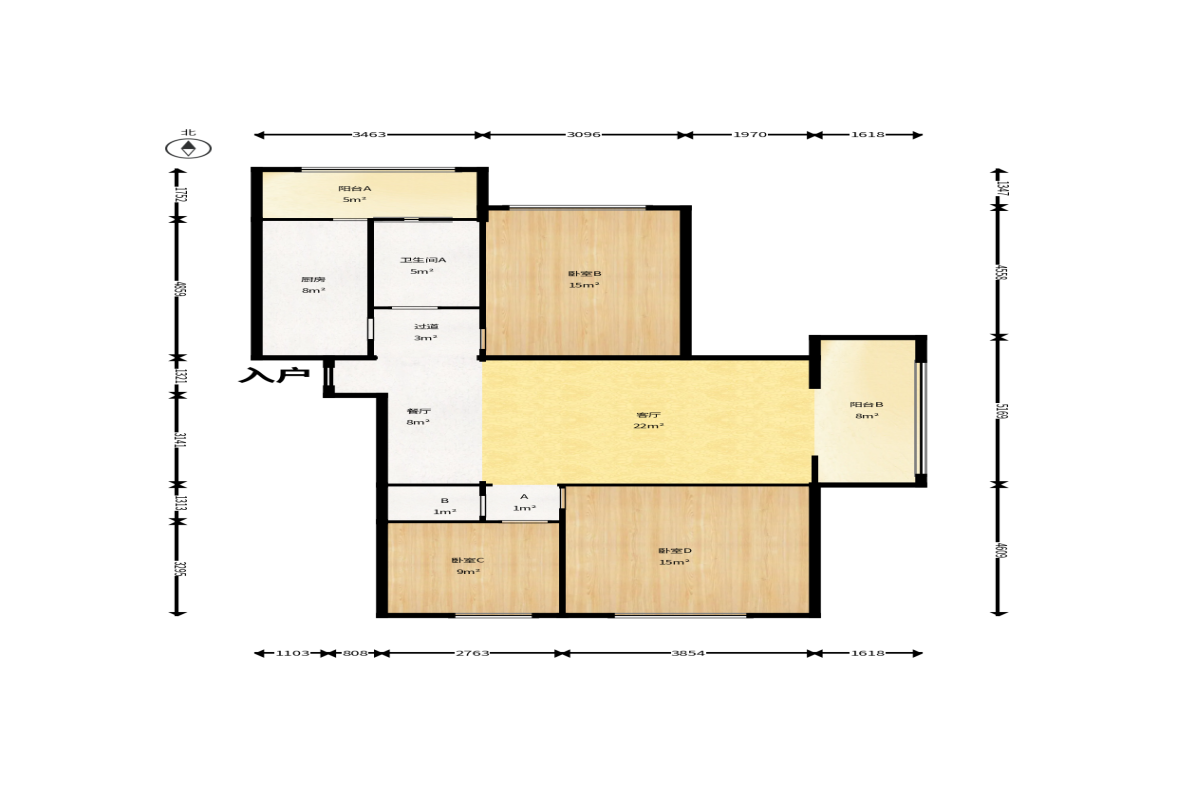 怡海星城  3室2厅2卫    57.0万户型图