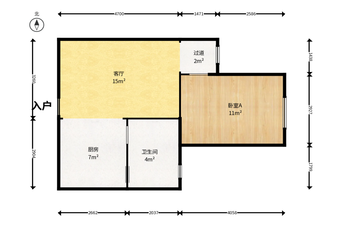 白沙晶城  1室1厅1卫    39.8万户型图