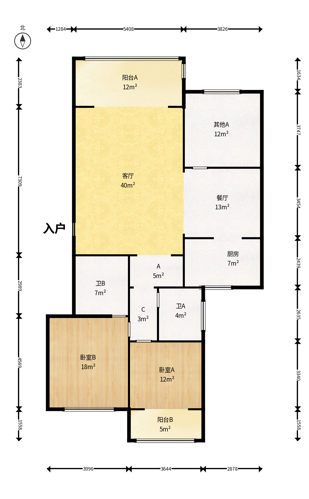 中建桂苑  4室2厅2卫    110.0万户型图