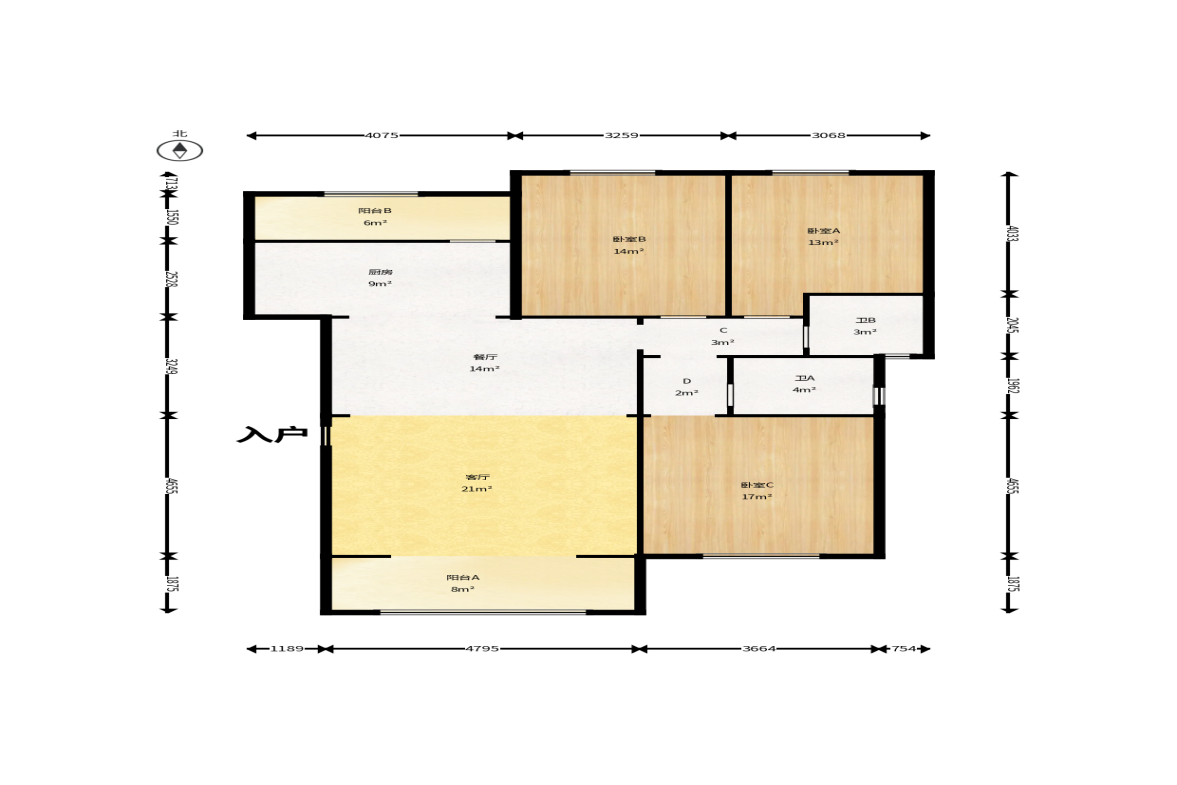 鄱阳小区  3室2厅2卫    98.0万户型图