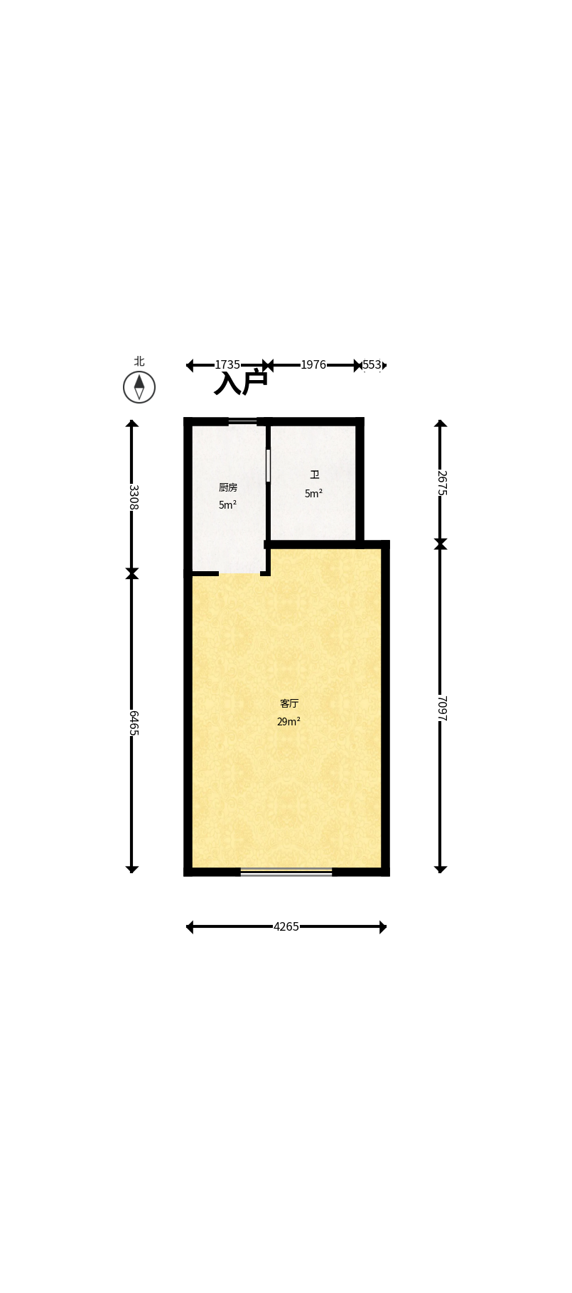 沁园春御院  1室1厅1卫   50.00万户型图