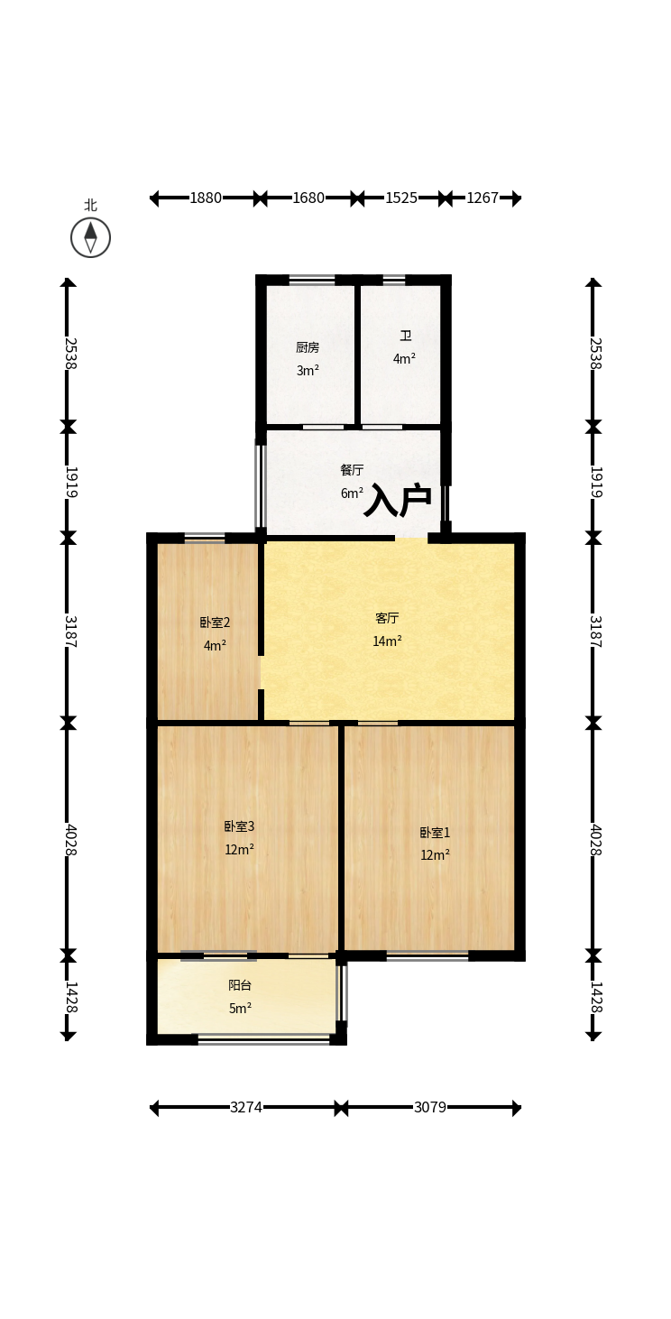 省进出口公司宿舍 3室2厅1卫 37.5万 省进出口公司宿舍 3室2厅1卫 37.5万户型图