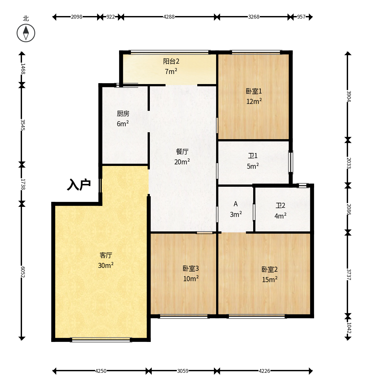 西子花苑 3室2厅1卫 99.8万 西子花苑 3室2厅1卫 99.8万户型图