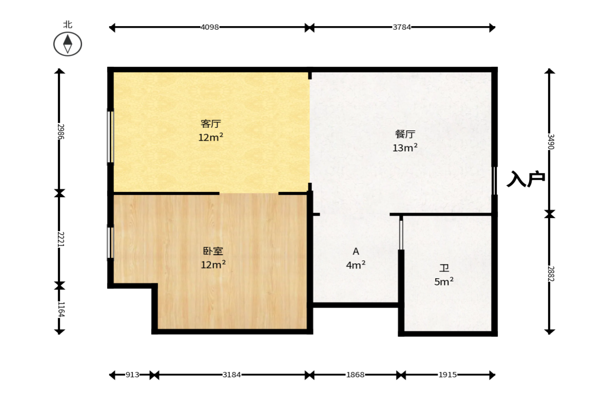 华远华时代  3室1厅1卫    80.0万户型图