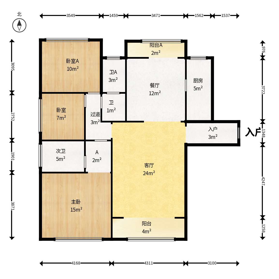 东方美地  3室2厅2卫    90.0万户型图