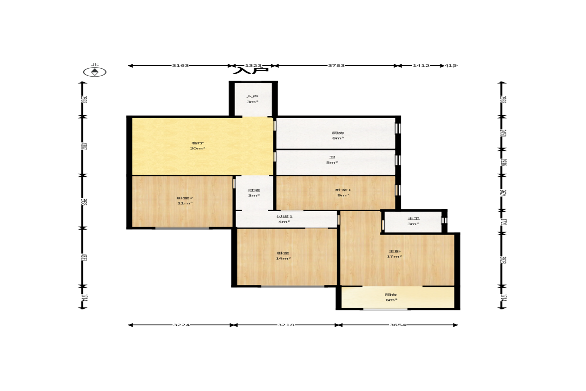 万顺家园  4室1厅2卫    105.0万户型图