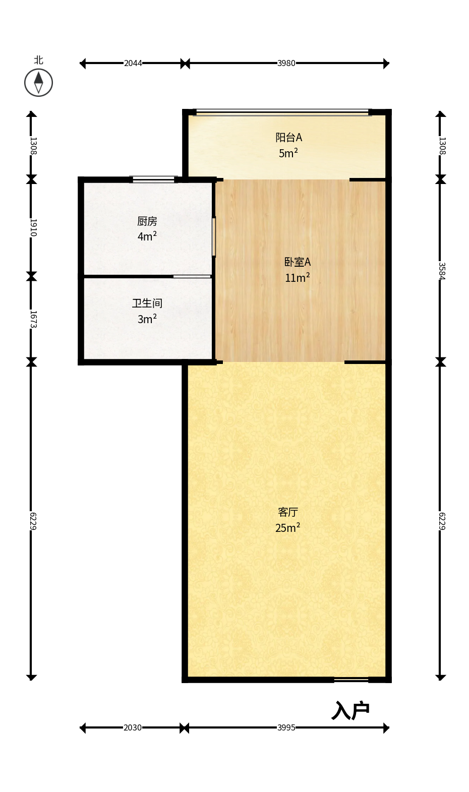 新芙蓉之都  1室1厅1卫   38.80万户型图