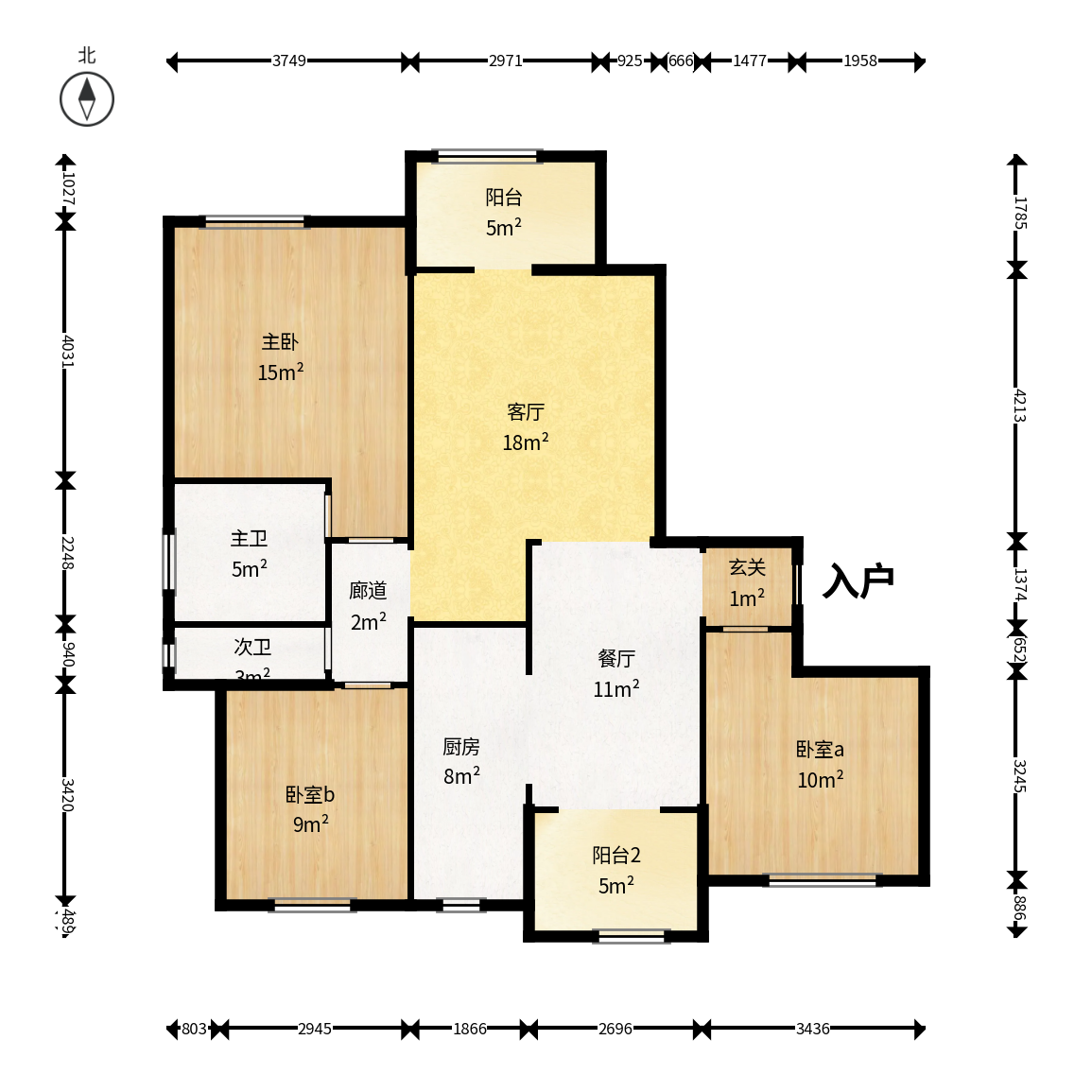 旭辉御府  3室2厅2卫    120.0万户型图