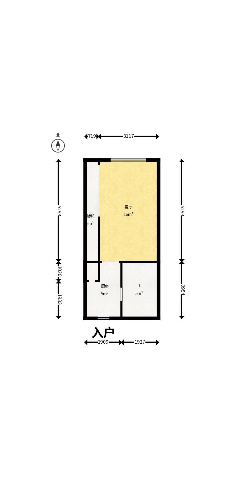 卡地亚公寓  2室1厅1卫    35.0万户型图