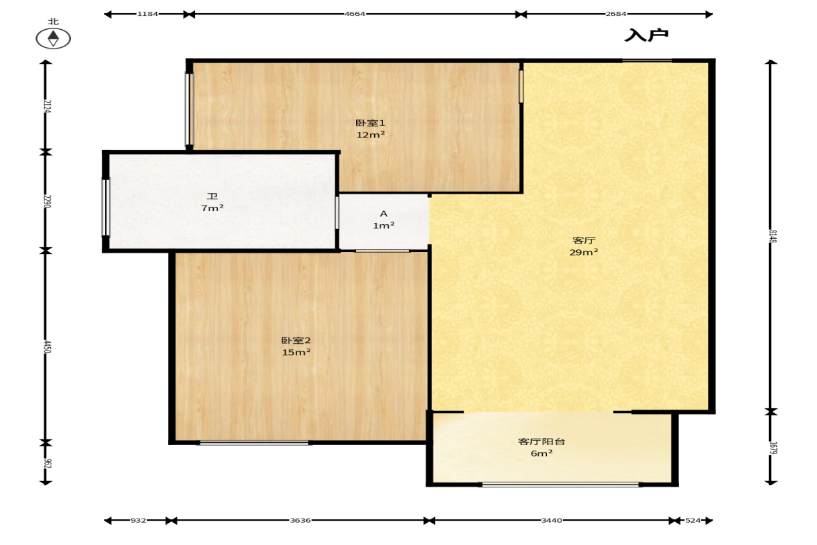 康斯丹郡(融程领秀佳园) 1室2厅1卫 68.0万 康斯丹郡(融程领秀佳园) 1室2厅1卫 68.0万户型图